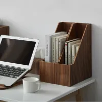 Wood Desktop Organizer Vertical File Holder thumbnail 3