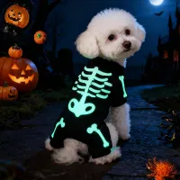 Skull Bone Halloween Dog Jumpsuit thumbnail 2