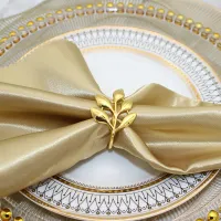 Gold Leaf Napkin Rings Set of 6 thumbnail 5