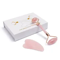 Jade Roller Gua Sha Set with Rose Quartz thumbnail 3