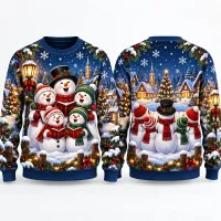 Snowman Village Ugly Christmas Sweater thumbnail 5