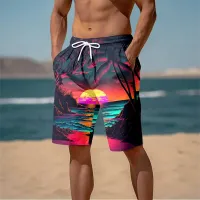 Harajuku 3D Palm Tree Beach Shorts thumbnail 6