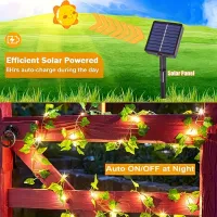 Solar Ivy Leaf Vine String Lights thumbnail 4