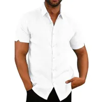 Cotton Linen Men's Casual Beach Shirt thumbnail 5