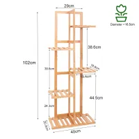 Bamboo Tiered Plant Stand Shelf Rack thumbnail 6