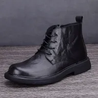 Men's Leather High Top Ankle Boots thumbnail 1