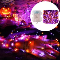 Purple Orange Halloween LED Fairy Lights thumbnail 1