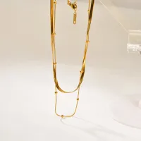 L68 Luxury Gold Plated Multi-layer Beads Necklace thumbnail 1