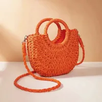 Half-Moon Rattan Beach Handbag thumbnail 2