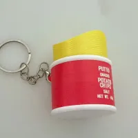 3D Printed Potato Chip Clicker Fidget Toy Keychain thumbnail 3