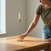 Gold Metal Candle Holder Set thumbnail 6