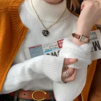 Retro Velvet-Lined Turtleneck Sweater thumbnail 4