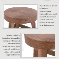 Modern Wood Plant Stand Stool thumbnail 4