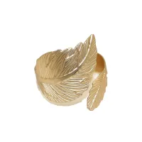 Matte Gold Fall Leaf Napkin Rings Set of 8 thumbnail 6