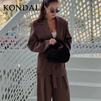 Elegant Brown Women's Office Suit Set thumbnail 3