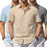 Cotton Linen Hawaiian Shirt thumbnail 1