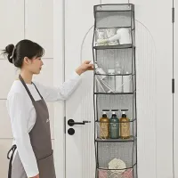 4/6Tier Over The Door Organizer Miscellaneous Clothes Toy Hanging Storage Bag With Mesh Pockets Shelves For Closet Bedroom Dorm thumbnail 1
