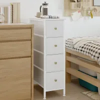 Slim 4-Drawer Fabric Storage Cabinet thumbnail 1