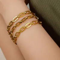 Waterproof 18k Gold Plated Woven Chain Bracelet thumbnail 1