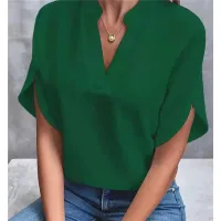 Women's V-Neck Chiffon Casual Blouse thumbnail 5