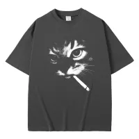 Smoking Cat Meme Vintage T-Shirt thumbnail 2