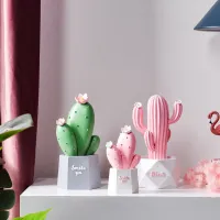Pink Resin Cactus Mini Succulent Desk Decor thumbnail 2