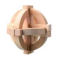 Wooden Kongming Luban Lock 3D Puzzle Ball thumbnail 5