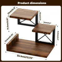Wooden 3-Tier Desk Shelf Organizer thumbnail 2