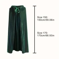 Medieval Hooded Velvet Cloak Cape thumbnail 6