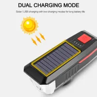 Solar Bike Light Set with Horn thumbnail 4