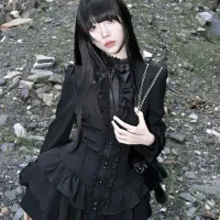 Gothic Lace Y2K Mini Dress thumbnail 2