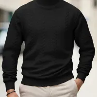 Men's Mock Neck Knit Pullover Sweater thumbnail 5
