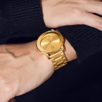 Gold Ultra Thin Men's Quartz Watch thumbnail 3