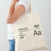 Helvetica Typography Minimalist Tote Bag thumbnail 1
