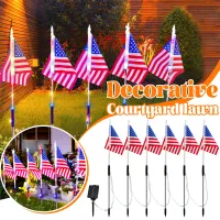 Solar American Flag Stake Lights thumbnail 1