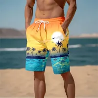 Harajuku 3D Palm Tree Beach Shorts thumbnail 4