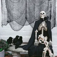 Black Gauze Halloween Spider Web Decor thumbnail 3
