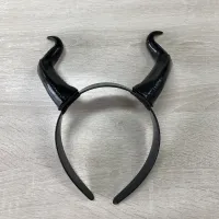 Black Demon Horns Cosplay Headband thumbnail 1