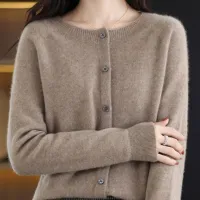 Women's Merino Wool Knitted Cardigan thumbnail 3