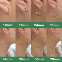 Gold Minimalist Hoop Earrings thumbnail 1
