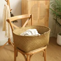 Foldable Rush Storage Basket Organizer thumbnail 3