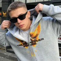 Grey Angel Guardian Zip Hoodie thumbnail 3