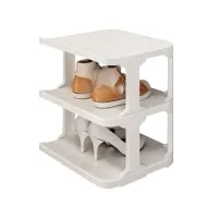 White 3-Tier Slim Shoe Rack thumbnail 1