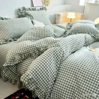 Camel Plaid Duvet Cover Set 3-Piece thumbnail 2