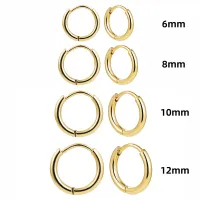 Gold Plated Huggies Earrings Set 4-Pair thumbnail 3
