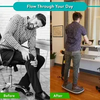 Gray Standing Desk Balance Board with Anti-Fatigue Mat thumbnail 5