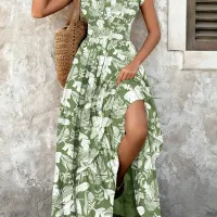 Vintage Floral Print Long Dress thumbnail 5
