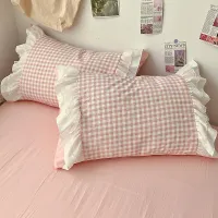 Pink Plaid 3-Piece Duvet Cover Set thumbnail 6