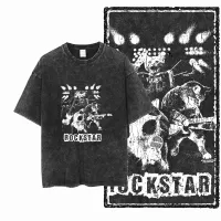 COOLMIND DB Cat Graphic Acid Wash Tee thumbnail 5