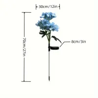Solar Blue Hydrangea Garden Lights thumbnail 6